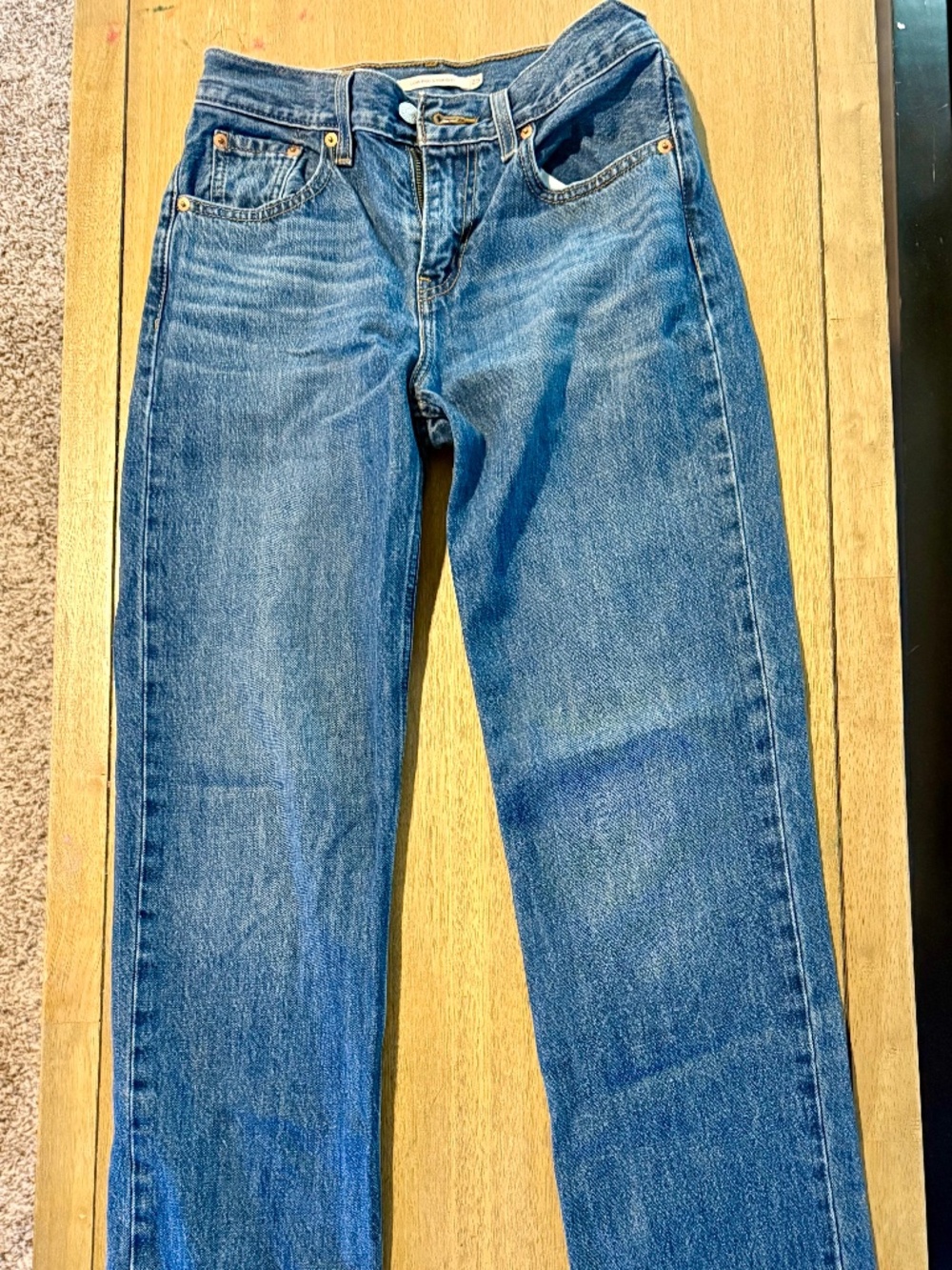Levi’s Low Pro Straight Jeans W25 Medium Wash Low Rise Relaxed Baggy Denim